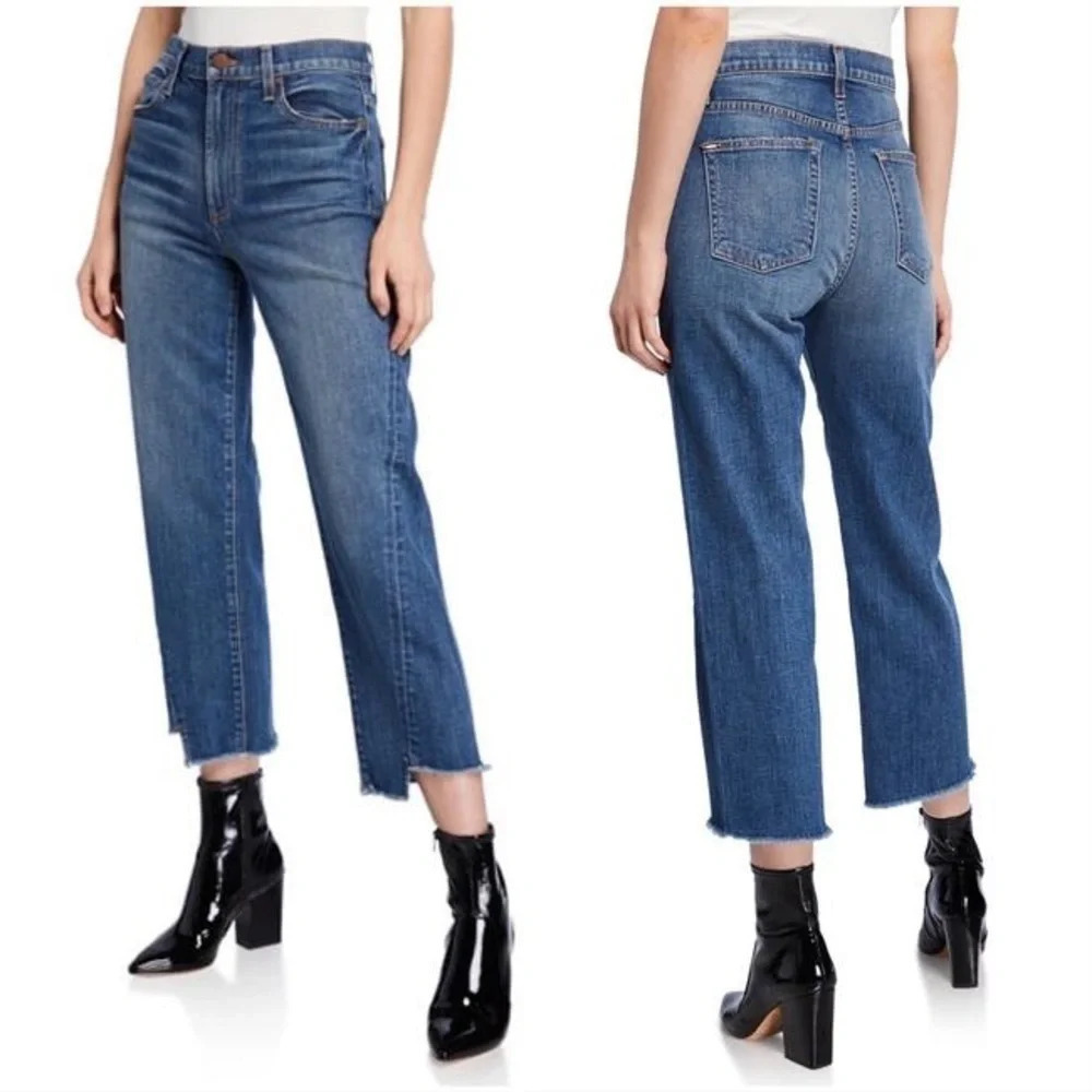 ALICE + OLIVIA Twisted Seam Step-Hem Cropped Jeans Amazing High Rise size 24